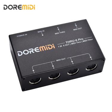 Imagem de DOREMiDi-MIDI THRU 6 Pro Box  MIDI Splitter  filtro ser usado para converter 1 entrada MIDI em 6