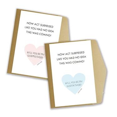 Imagem de Conjunto de 2 cartões de pedido de padrinhos para arranhar, 1 arranhão You Be My Godmother (Você será minha madrinha de você) será meu padrinho
