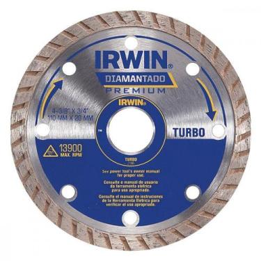 Imagem de Disco Diamantado Irwin Turbo 110mm Seco Agua Iw2146