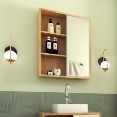 Imagem de Armário de Banheiro com Espelho 1 Porta de Correr 2 Preteleiras Julia Mel/arenas