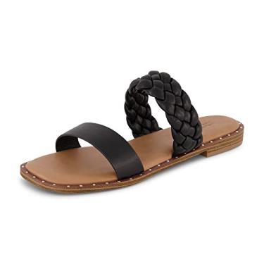 Imagem de CUSHIONAIRE Women's Varro braided slide sandal +Memory Foam, Wide Widths Available, Black 9.5 W