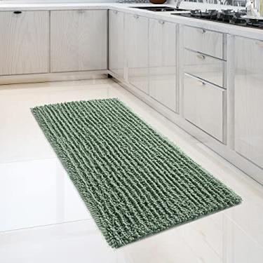 Imagem de FLOLEOPA Tapetes de banheiro de microfibra de pelúcia macia, tapetes de banho absorventes antiderrapantes, lavagem à máquina, tapetes de banho secos para banheira, chuveiro e banheiro (69,8 x 119,4