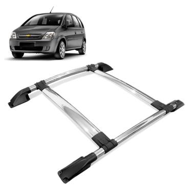 Imagem de Rack De Teto Bagageiro Meriva 2002 a 2012 Tubolar Colado Cromado