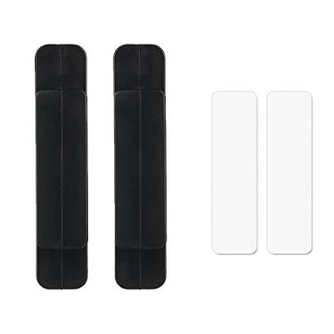 Imagem de 1 Pasta de par, puxadores de porta deslizante aberta, maçanetas de móveis, gabinete de plástico autoadesivo interno, puxadores de guarda-roupas multifuncionais, A, preto 02