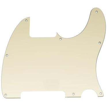 Imagem de Musiclily 8 Furos Escudo Guitarra Pickguard para Fender EUA/Mexicanao Telecaster Esquire,3 Camadas Creme