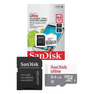 Imagem de Cartão De Memória Micro Sd Sandisk Com Adaptador 16Gb 32Gb 128Gb Class