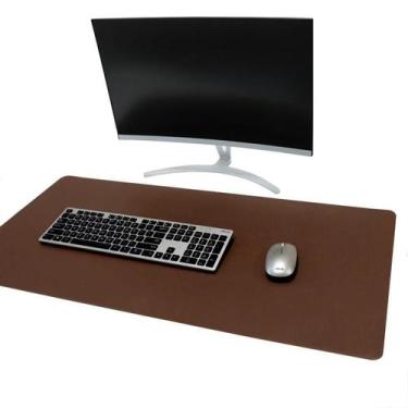 Imagem de Mousepad Couro Executivo 60X30 Para Escritório + Porta Copos - Generto