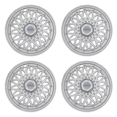 Imagem de Jogo de calotas 601ar-pta aro 14 aro de pressão + emblema de alumínio 