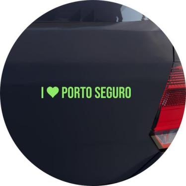 Imagem de Adesivo de Carro Eu amo Porto Seguro - I Love Porto Seguro - Cor Verde