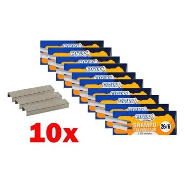 Imagem de Grampo 26/6 Galvanizado 10 Cxs C/ 5000 Unidades Brw