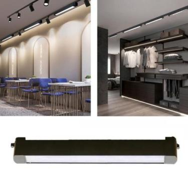 Imagem de Luminária (Preta) Luz Difusa Linear 30W De 46Cm Para Trilho - CBC