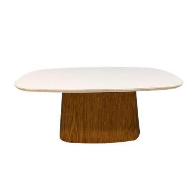 Imagem de Mesa de Centro Retangular 100x60cm Madeira e Laca Branca - Modelar Art