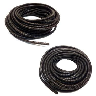 Imagem de Rolo Tubo Conduite Corrugado Preto 4,5mm e 13mm Com Corte 20 Metros Ca