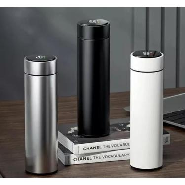 Imagem de Garrafa Térmica Inteligente Led Digital Temperatura( Branca) - smart c