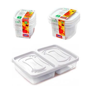 Imagem de Jogo 6 potes com tampa freezer geladeira porta frios vasilha marmita c