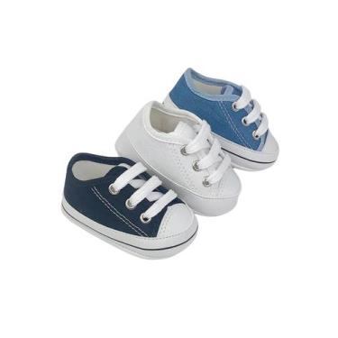 Imagem de Kit Com 3 Pares Sapatinho De Bebeê Recém Nascido Direto Da Fabrica - D