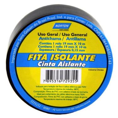 Imagem de Fita Isolante Pro Torre 19mmx10m Norton 66254474167