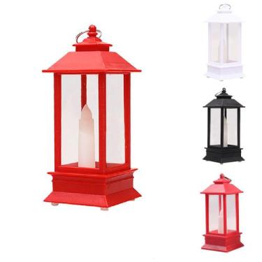 Imagem de Vela Luminaria Mini Lampião LED Lamparina Luz Decoração - Inter, Verme