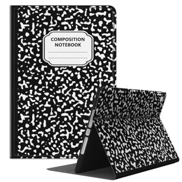 Imagem de Jarviwiin Capa para iPad 9ª/8ª/7ª geração 2021/2020/2019 de 10,2 polegadas com suporte para lápis/suporte multiângulo, capa fólio para iPad 9 8 7 Gen 10,2 polegadas (notebook preto)