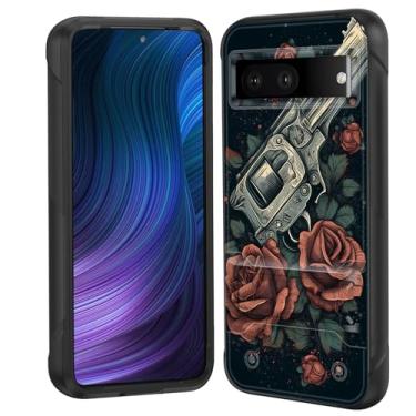 Imagem de EFGWSDER Capa para Pixel 8a com suporte, PC rígido híbrido de camada dupla e silicone macio resistente à prova de choque capa protetora para celular para Google Pixel 8a 6,1 polegadas 2024, armas e