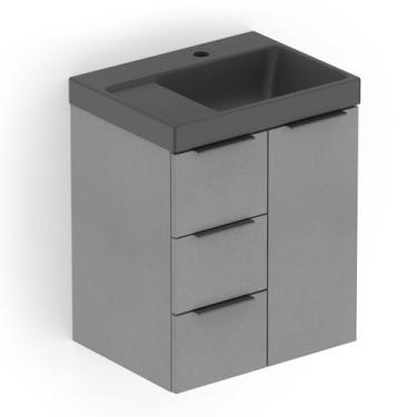 Imagem de Kit Arenal Gabinete Gaveta e Porta 50x38 Plata com Cuba - Roca