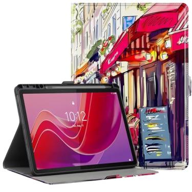 Imagem de Derwere Capa para Lenovo Tab M11 e K11 LTE com suporte para caneta, modo hibernar/despertar automático e fecho magnético
