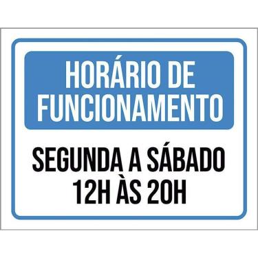 Imagem de Kit 3 Placas De Sinalização - Horário Funcionamento