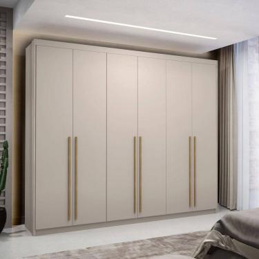 Imagem de Guarda-Roupa Casal Vancouver Majestic 6 Portas 3 Gavetas 100% Mdf Marrom Claro - Pnr Móveis