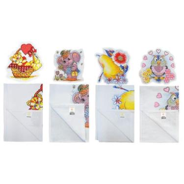 Imagem de Kit 5 Pano De Prato Pé De Galinha Estampado - 68cm X 41cm - Ober