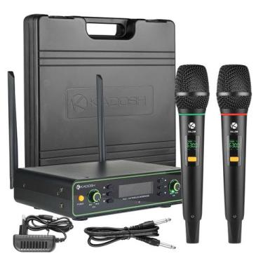 Imagem de Microfone Sem Fio Duplo De Mão Uhf 200 Canais Kadosh K-422m Cor Preto