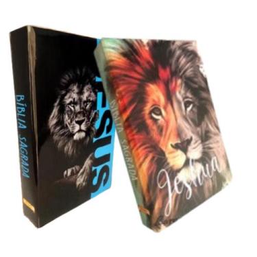 Imagem de Kit bíblia sagrada yeshua + leão - Fonte da Vida