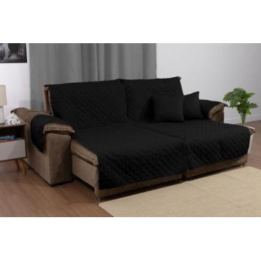 Imagem de Kit Protetor de Sofá Retrátil e Duas Almofadas Cheias Com Capa 2 Lugar