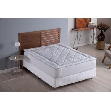 Imagem de Pillow Top Cama Casal King Box Percal Protetor De Colchão Extra Macio 
