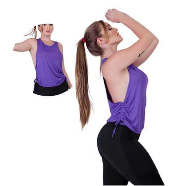 Imagem de Colete Amarrado Regata Fitness Dry fit Furadinha Academia - Bem Fit, Ú