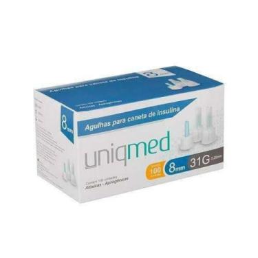 Imagem de Agulha para Caneta de I nsulina 8mm 31G 0,25mm c/ 100 Uniqmed
