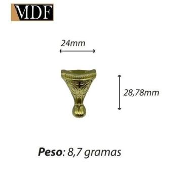 Imagem de Pezinho Grande Caixa e Bandeja 402 Dourado - ATACADÃO DO ARTESANATO MD