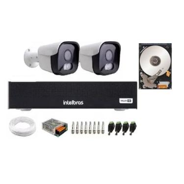 Imagem de Kit 2 Câmeras Segurança Full Color Importada  Dvr Intelbras C/Hd