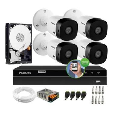 Imagem de Kit Intelbras 4 Cam Vhl 1120b E Dvr 8ch Mhdx 1208 C/500b