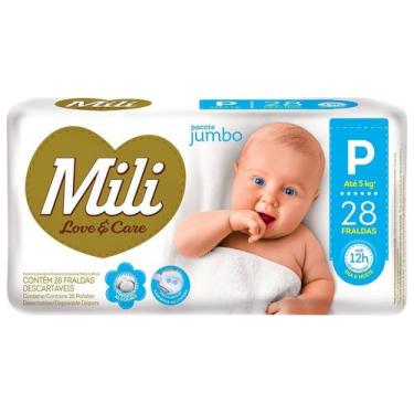 Imagem de Fralda Descartável Mili - Love & Care Tam P Pacote c/ 28
