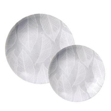 Imagem de Aparelho De Jantar Jogo Pratos Raso e Sobremesa Kit 8 Peças Porcelana 