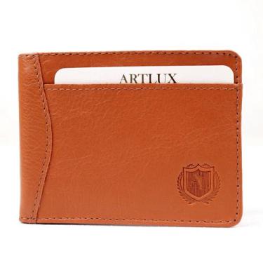 Imagem de Carteira Masculina em Couro Artlux 703, Caramelo