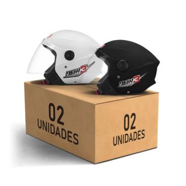 Imagem de Kit 2 Capacetes New Liberty 3 Abertos Pro Tork Moto Masculino Feminino