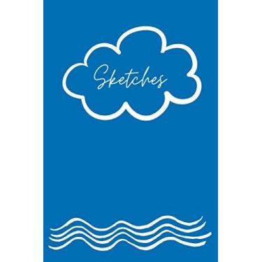 Imagem de Sketch notebook: Simple blue cover sketchbook with blank pages; small size 6x9 inches