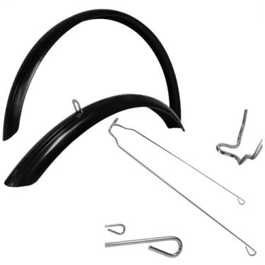 Imagem de Kit Paralama Para Bicicleta Motorizada Aro 26 Alto Brilho Com Hastes