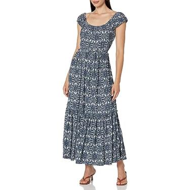Imagem de Karen Kane Vestido midi feminino plus size em camadas, Estampado, GG