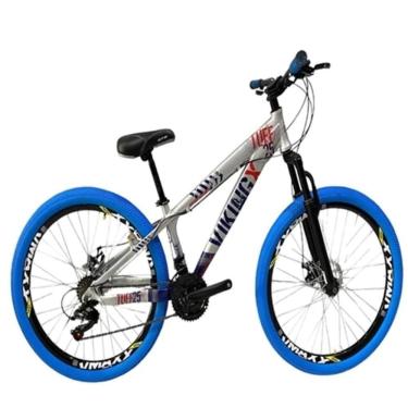Imagem de Viking Prata Azul Tuff25/30 Do Grau Cambio Shimano Rodas Vmaxx Pneu Colorido Azul