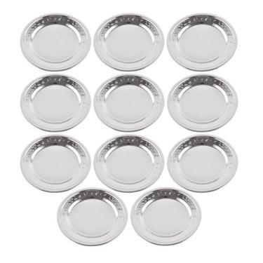 Imagem de Kit 12 Porta Copos Mesa Descanso Aço Inox Bartender 11cm - CLASS HOME