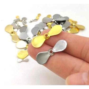 Imagem de KTGCOZS Pacote com 100 iscas de hélice de pesca balanceadas para pesca com mosca, faça você mesmo, 25 x 8,7 mm