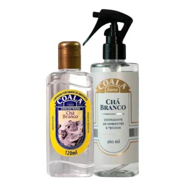 Imagem de Kit Coala Home, Odorizante de Ambientes e Tecidos com Limpador Perfumado, Chá Branco