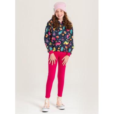 Imagem de Conjunto Inverno Menina Marinho Blusão com Capuz e Legging em Cotton D